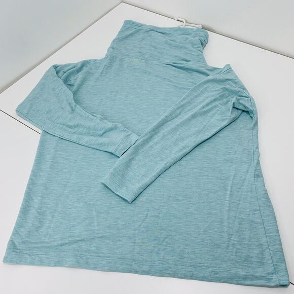 Womens Jasmine And Ginger L Blue Cowl Neck LS  Popover Top Pockets Ultra Soft - Picture 5 of 5